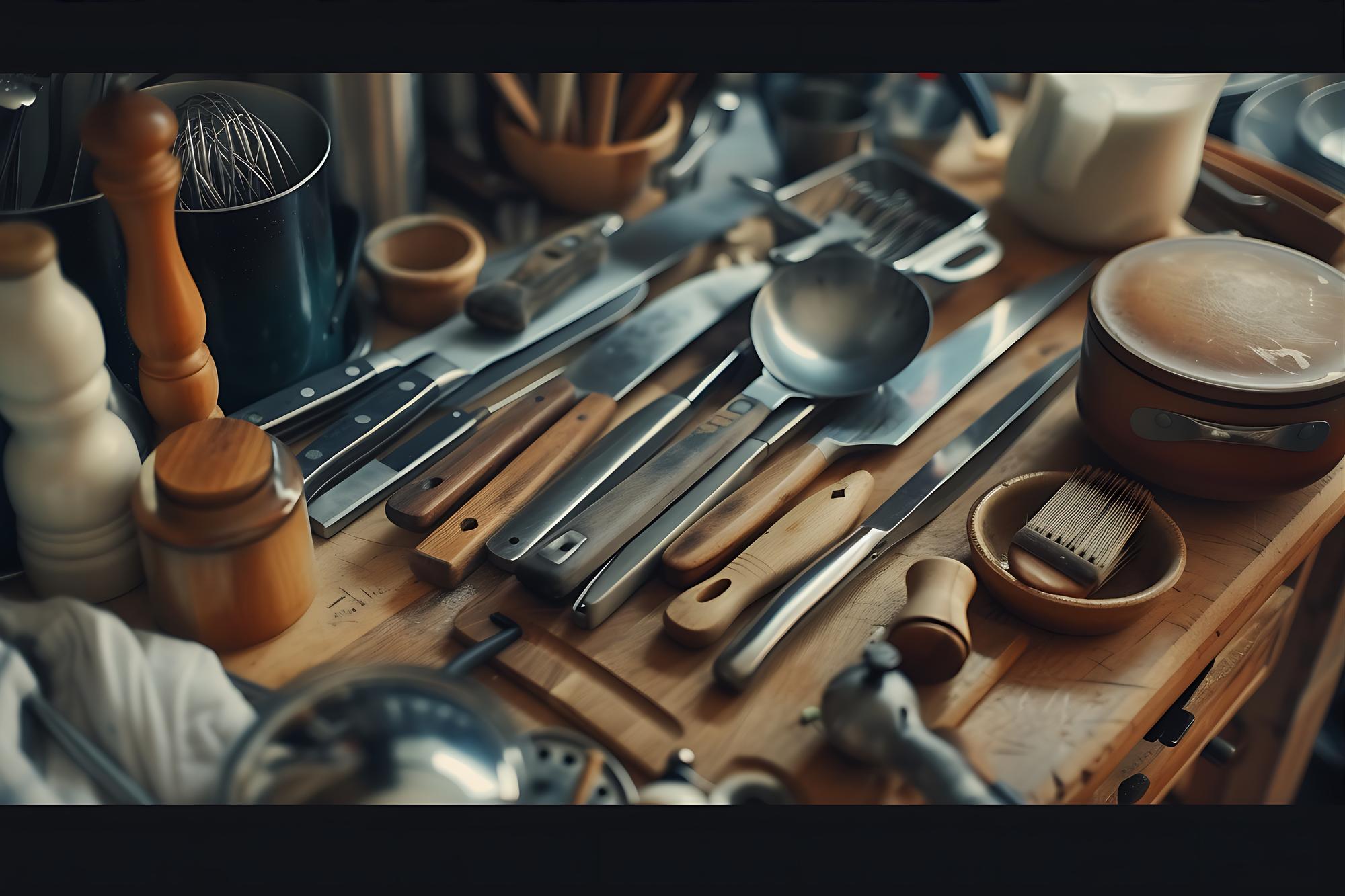 Workshop tools on counter